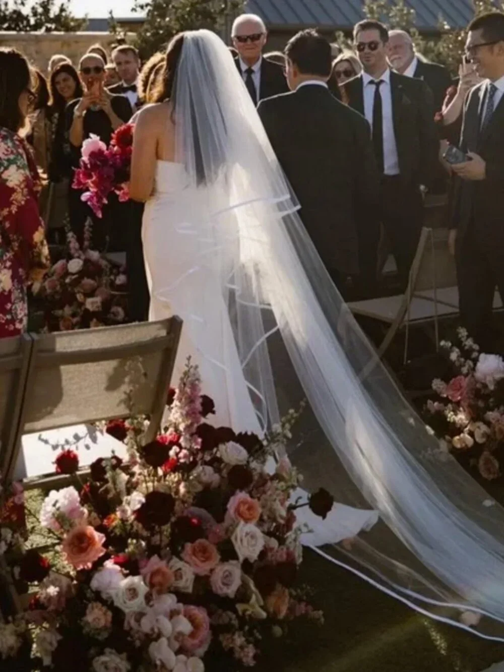 Satin Trim Cathedral Wedding Veil